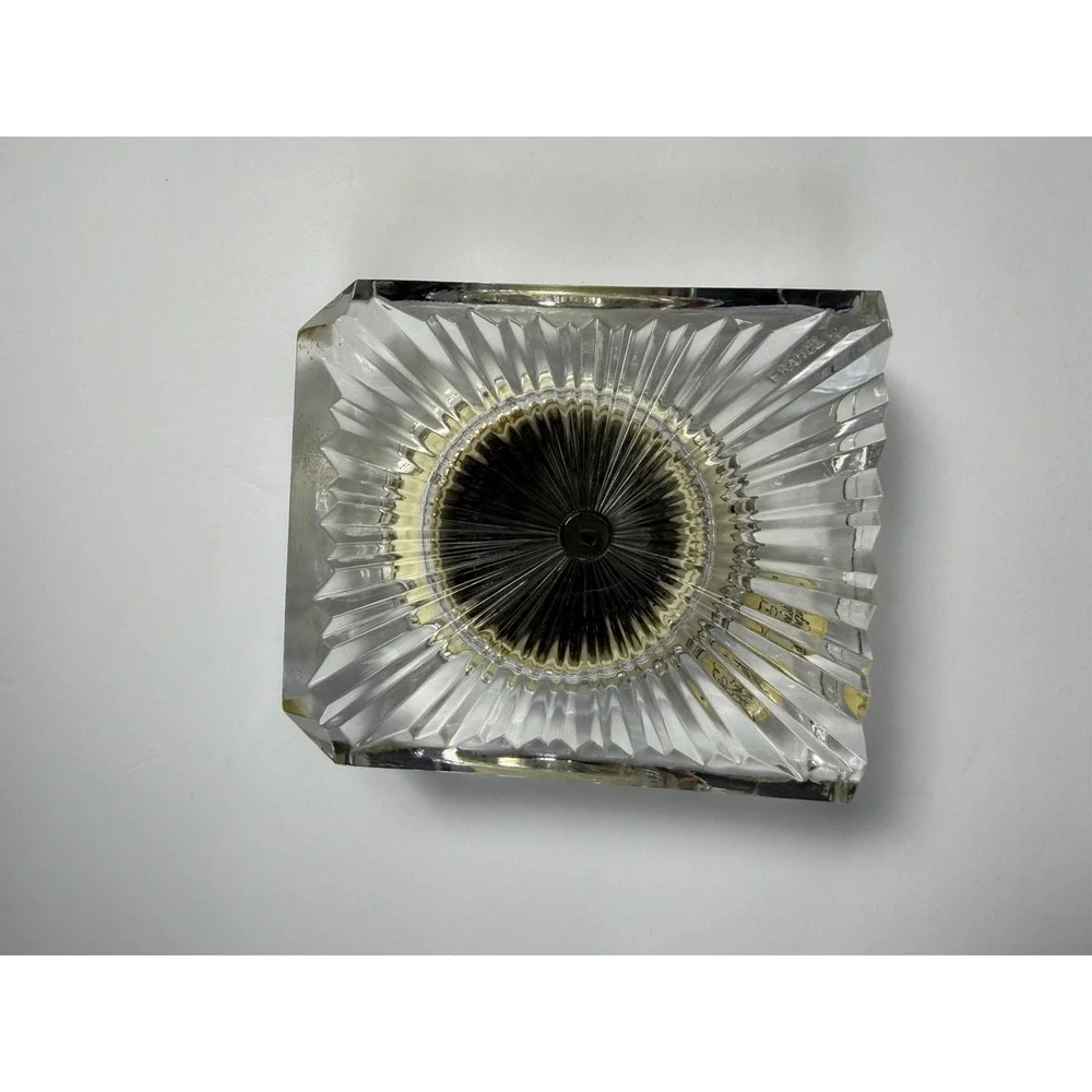Concept Vintage Crystal Mantel Table Top Quartz Clock Art Deco Cristal d'Arques